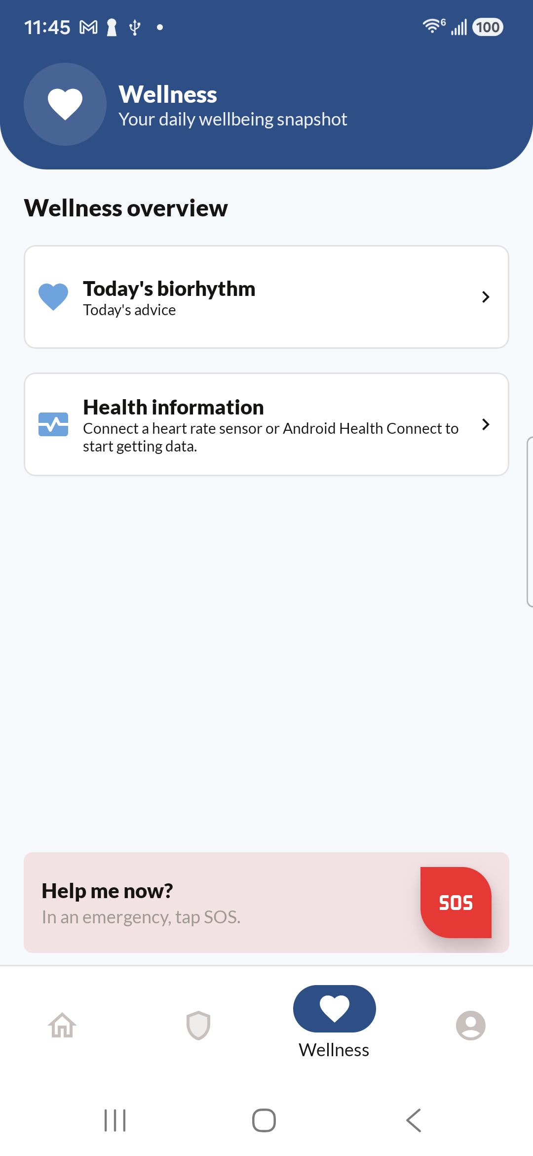 Munay app wellness screen
